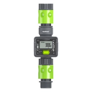 레인포인트 디지털 물 흐름 계량기 3/4 인치 BSP 스레드 탭 커넥터 IPX6 LCD 야외 정원 호스 소비 유량 테스터, 1개