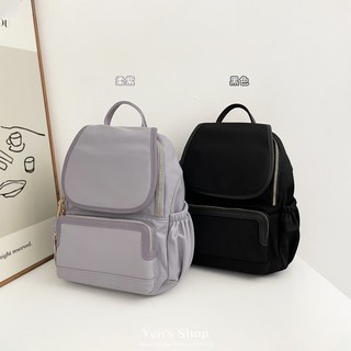 Yen's Shop 尼龍後背包 雙拉鍊設計 上班通勤 日常旅行