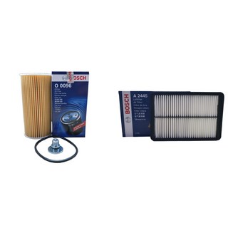 보쉬 엔진오일교환 필터 셋트 싼타페 DM 2.0/2.2 e-VGT 오일필터+에어필터 O0096+A2445, 오일필터+에어필터/O0096+A2445, 1세트