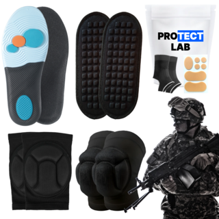 프로텍트랩 군대 훈련소 군 입대 준비물 세트, 조교용 깔창L+보호대4종+물집패드, 1세트