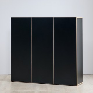 브루노 모어 3단 E0 수납장 1200 800 높은 수납장 거실수납장, 브루노 모어 블랙 1200 3단