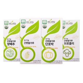 맘스 초기이유식용 쌀가루 유기농 1단계 5개월 쌀미음 4종 1세트, 75g, 4개