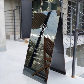애드바이 미러 입간판 카페 배너 거치대 철제 배너 제작, 소형(300X600), 1개, 블랙미러