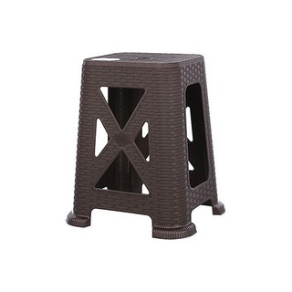 KEYWAY 聯府 百威藤藝椅45CM 塑膠戶外椅，北歐風高腳餐椅, 咖啡色