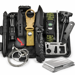 블링세이프 전쟁대비 야생 생존키트 13종 가방, 1개, 혼합색상