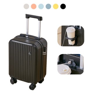 NewBoy 캐리어 18인치 초경량 USB 미니 기내용 캐리어 수납 주머니 대용량 패션 남녀 공용 흰색 블랙 분홍색 블루 옐로