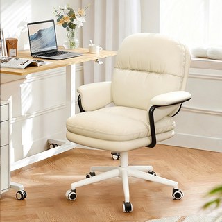 FONOW 컴퓨터의자 스타일리쉬한 거실 의자 겸비한 사무용 의자, 흰색