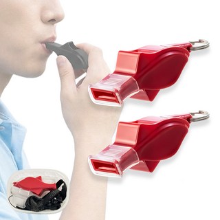 앙플러스 프리미엄 강력 호루라기 휘슬, 2개, 레드