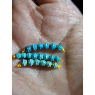 天然湖北原礦綠松石綠松玻璃瓷藍綠可愛4mm雕刻鈴鐺珠（單顆售）