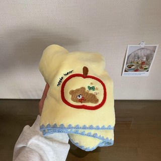 【熱銷 】蘋果小熊干發帽毛巾組合裝 速干吸水加厚珊瑚絨新款高顏值干發毛巾, 1個, 小熊：毛巾
