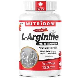 캐나다 뉴트리돔 NUTRIDOM L-Arginine L 아르기닌 1 000mg, 4개, 120정