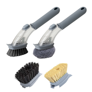 더스푸 다용도 수세미 청소솔 세트, 1세트, 그레이