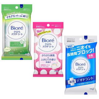 비오레 사라사라 파우더시트 비누향 + 시트러스향 + 무향 3개 세트, 1개, 45ml