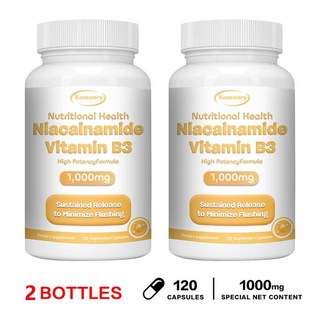Xamanry 菸鹼醯胺維生素B3 補充劑，1000mg - 60/120粒膠囊 美國製造, 120粒買一送一