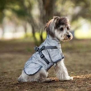 담다펫 강아지 비옷 산책 레인코트 방수 방풍 아웃도어 캠핑 바람막이, 1개, 카모(야광)