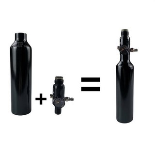 고압 hpa 탱크 소다 음료 가스 충전 알루미늄 병 공기 실린더 수족관 식물 CO2 잠수 산소 13ci 0.21L, 레귤레이터가 있는 탱크, 1개
