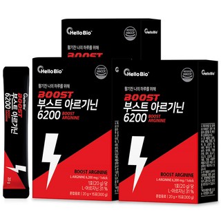 부스트 아르기닌 6200 15포 고함량 L-아르지닌 6200mg 타우린 액상스틱, 3개, 300g