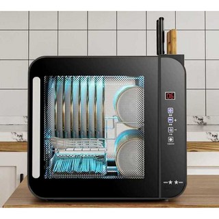 자동 무설치 소형 식기세척기 가정용 통합 살균 설치 일체형 데스크탑, 42L상위모델블랙-자외선+열풍건조