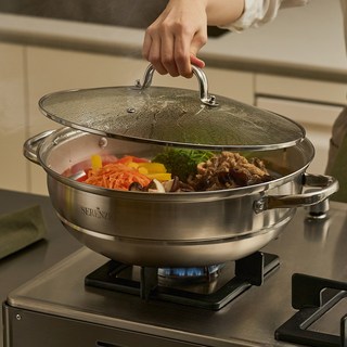 세렌지오 스텐찜기 34cm 3중 바닥 스텐 바포레 까사 찜판 강화유리뚜껑 포함, 1개