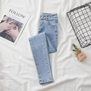彈力顯瘦九分牛仔褲 大尺碼高腰提臀小腳褲