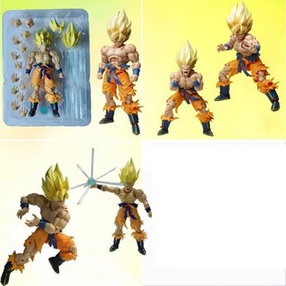 드래곤볼 SHF 애니메이션 3 세대 손오공 전쟁 피규어 슈퍼 사이어인 PVC 액션 선물 17cm, [02] with box, 1개