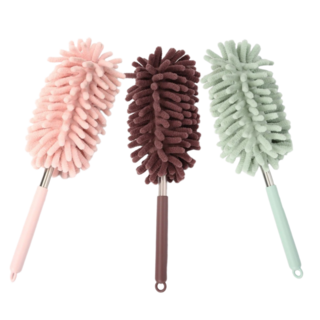 살림코드 차량용 미니 먼지털이 길이조절 다용도 2p 색상선택, 1개, 핑크+브라운