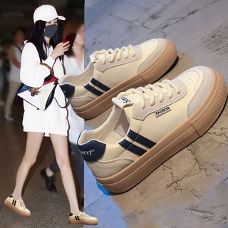 華夫阿甘鞋女2023新款小蠻腰女鞋子夏季透氣厚底德訓鞋運動小白鞋