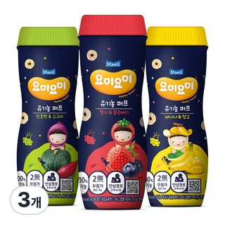매일유업 요미요미 오가닉퍼프 혼합세트[바나나망고1+딸기블루베리1+단호박고구마1], 3개, 42g