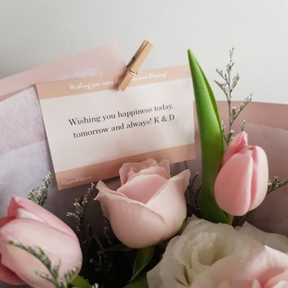 flower&house 3朵永生玫瑰 永生花 不凋花 乾燥花 生日花禮 告白 畢業 求婚花束 情人節花束, 如需小卡請備註索取，未提供內容均附空白卡,花束+英文插卡-圖8請備註號