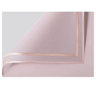 韓式霧面包裝紙 花束包裝紙 防水霧面紙 金邊果凍膜禮物包裝, 3個, 藕粉(對折寄)