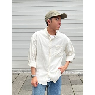 NY 亨利領麻料襯衫 長袖休閒百搭基本款