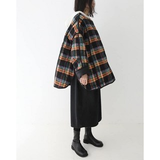 KR Garden雙面穿搭衍縫格紋外套