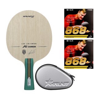 하이러닛 탁구라켓 이진권 AI카본 + 잉화 코쿠타쿠 868러버 부착세트 + 고급 하드케이스 포함 그립선택ST/FL, 1세트, FL그립