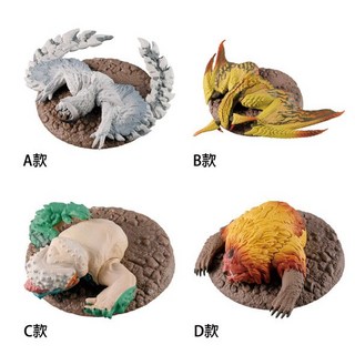 M.M小舖 BANDAI 轉蛋 魔物獵人公仔P4 全4款 捕獲系列 1L451, 1個, 整套1L451