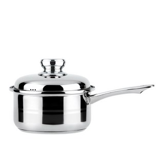 潔豹 歐洲鍋 [單把] 18CM 2.2L (304不銹鋼 三層底 高鍋 單把鍋 IH電磁爐可用), 1個