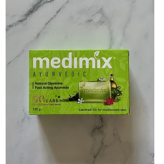 IU SHOP 印度MEDIMIX美姬仕香皂 125g 天然草本配方 深層清潔毛孔 溫和不刺激, 1個, 淺綠寶貝美肌