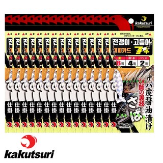 카쿠쯔리 전갱이 고등어 어피 카드바늘 15개입 메가리카드, 1세트