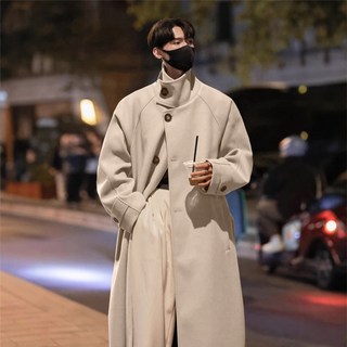 COSYEVNO 남성 모직 코트 겨울 패션 캐주얼 루즈핏 편안한 데일리 코트 LFHnsdy-1