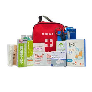 모완비 스피드 구급낭 파우치 구급가방 응급키트 휴대용 구급함 세트 (소프트케이스+11종), 1개