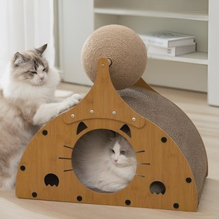 라이프굳즈 고양이 스크래쳐 스크래처 숨숨집 박스 하우스, 1개, 혼합색상