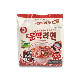 올레마켓 제주 돌문어와 딱새우를 담은 문딱라면 봉지면 120gX4개입, 1팩