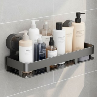 일상채움 강력 2중 흡착식 탄소강 욕실 선반 거치대, 기본형