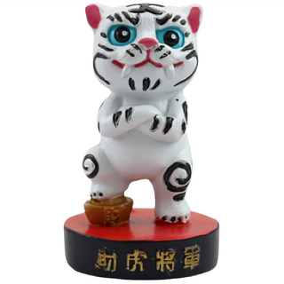 四代財虎將軍公仔 黑虎將軍公仔 黑虎爺模型 虎爺公仔擺飾 招財納福, 1個