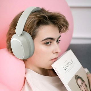 [엑스트라] gni-312 ANC 노이즈캔슬링 LED 블루투스 V6.0 헤드셋 (AUX 포함), 베이지