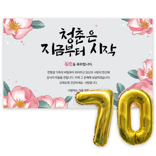 애드플로우 칠순 현수막 생신 잔치 축하 풍선 포함, 혼합색상