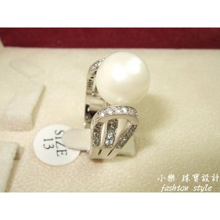 小樂珠寶設計 10mm南洋深海貝珍珠戒指 戒指13號