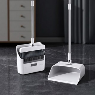 조이초이스 3in1 청소솔 빗자루 쓰레받기 세트, 화이트, 1개