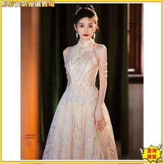 桃園出貨發票晚禮服裙女敬酒服娘高級輕奢小眾高級感平時可穿an, 圖片色,2XL
