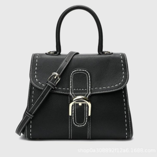 木木子家 視拍 28cm 34cm 頭層牛皮超Q彈 單肩包 手提包 肩背包 側背包 通勤包 真皮包包 牛皮革女生包包, 黑色