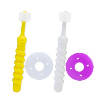 컨트리세이브 360도 유아칫솔 베이비단계 칫솔 + 프로텍터 세트, 혼합색상, 2개입, 1세트